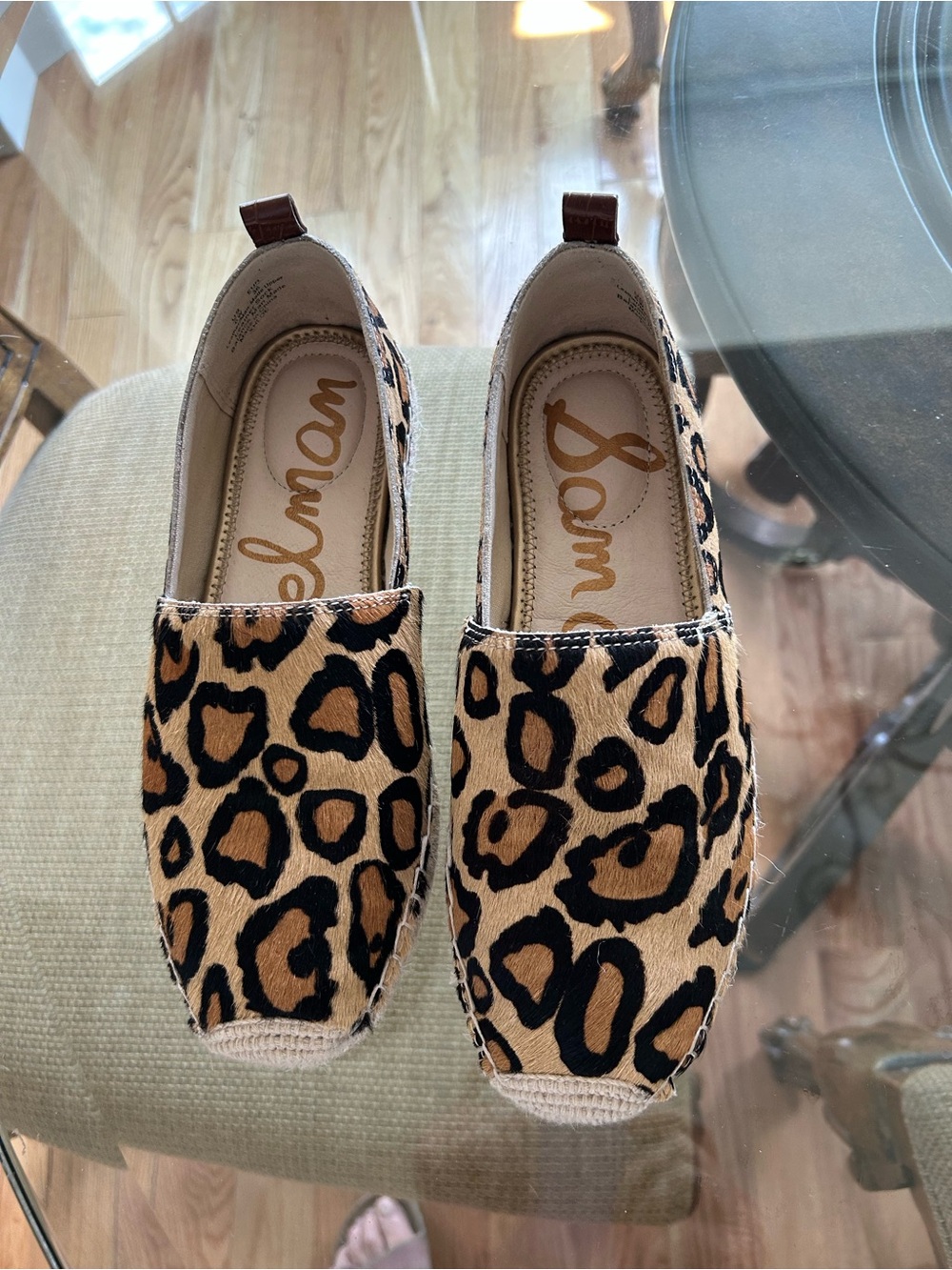 Sam Edelman Leopard Espadrille Slip-Ons Size 6W like new worn once